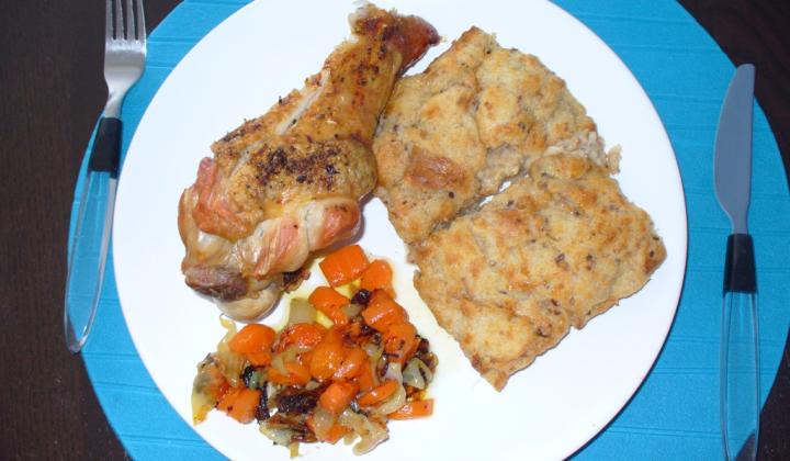 Jak připravit krůtí pečínku s nádivkou a pečenou zeleninou | recept Jak připravit krůtí pečínku s nádivkou a pečenou zeleninou | recept